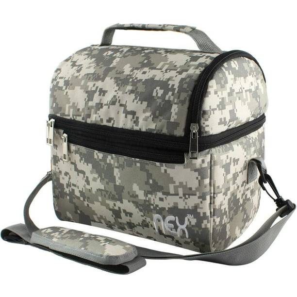 Camouflage Lunch Box Double Decker Cooler Lunch Bag Insulated Lunch Bag with Zip